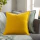 Harrell Solid Velvet 22-inch Throw Pillow - Cover Only - Bright Yellow