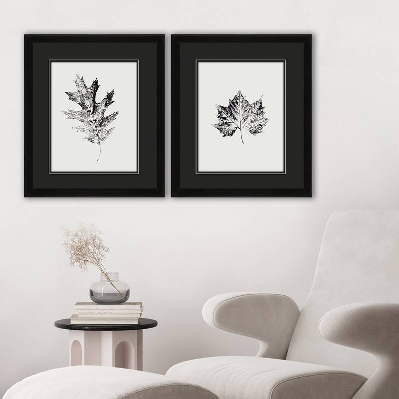 Paragon Black Print Leaf II Framed Art - Set of 2 - 2-piece Set