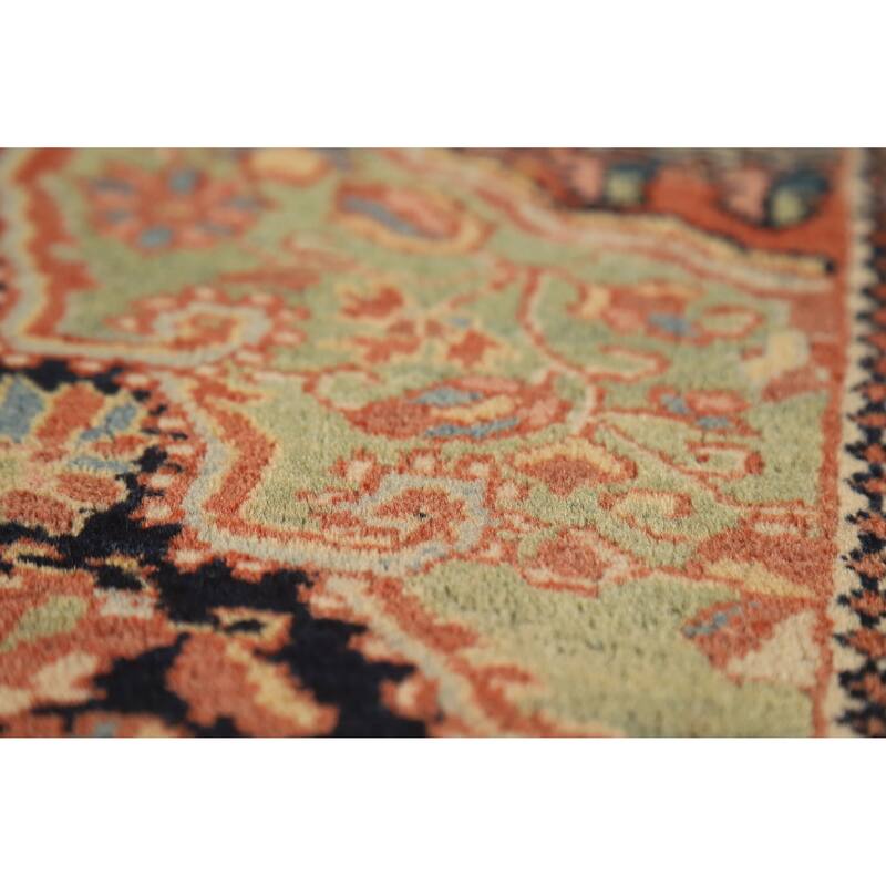 Hand Knotted Oriental 100% Wool Carpet Traditional Medallion Navy Blue & Blues Sarouk Area Rug - 4' 7'' X 3' 6''
