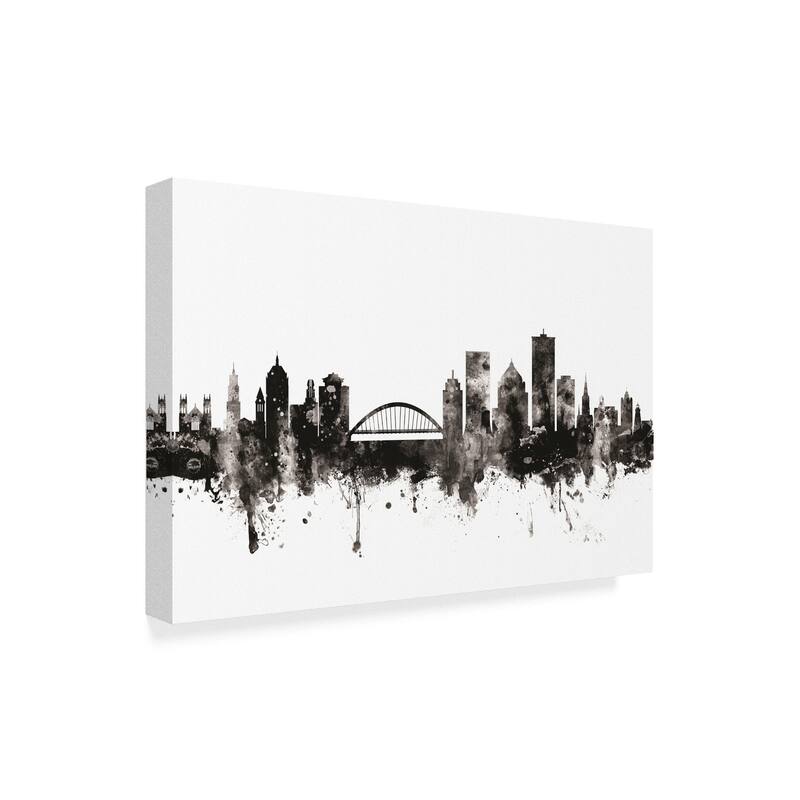 Michael Tompsett 'Rochester New York Skyline Black White' Canvas Art
