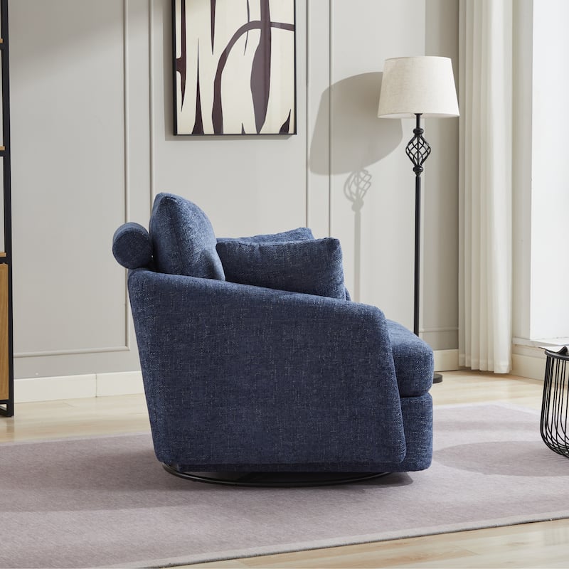 40.6" W Upholstered Swivel Accent Sofa Chair With Pillows