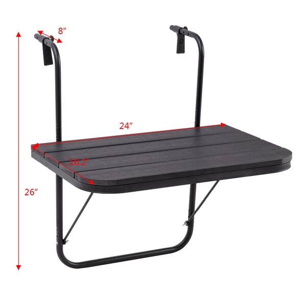 Costway Folding Balcony Deck Table Patio Small Side Costway Folding Balcony Deck Table Patio Small Side