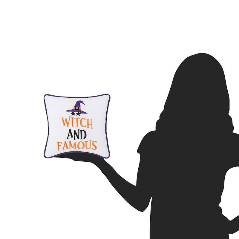 Witch And Famous Halloween Small/Petite Accent Pillow, 10" x 10"
