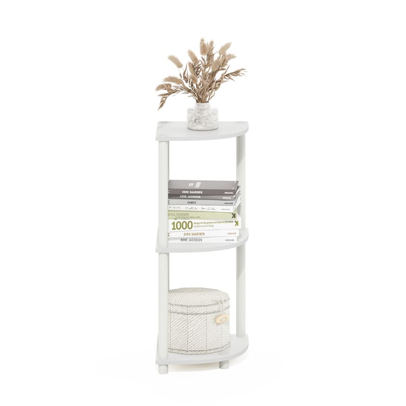 3 Tiers Wood Household Shelving Unit in White (11.6 in. W x 29.6 in. H x 11.6 in. D)