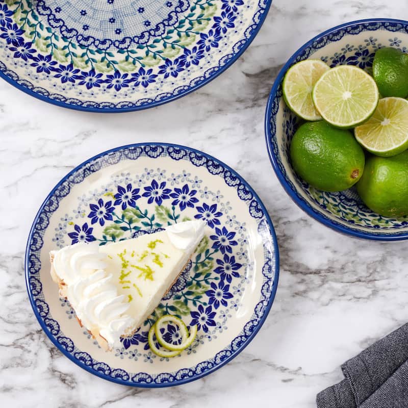 Blue Rose Polish Pottery Manufaktura Dessert Plate
