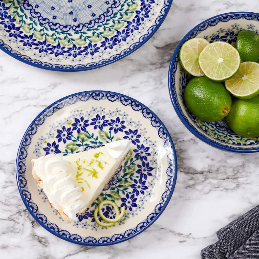 Blue Rose Polish Pottery Manufaktura Dessert Plate