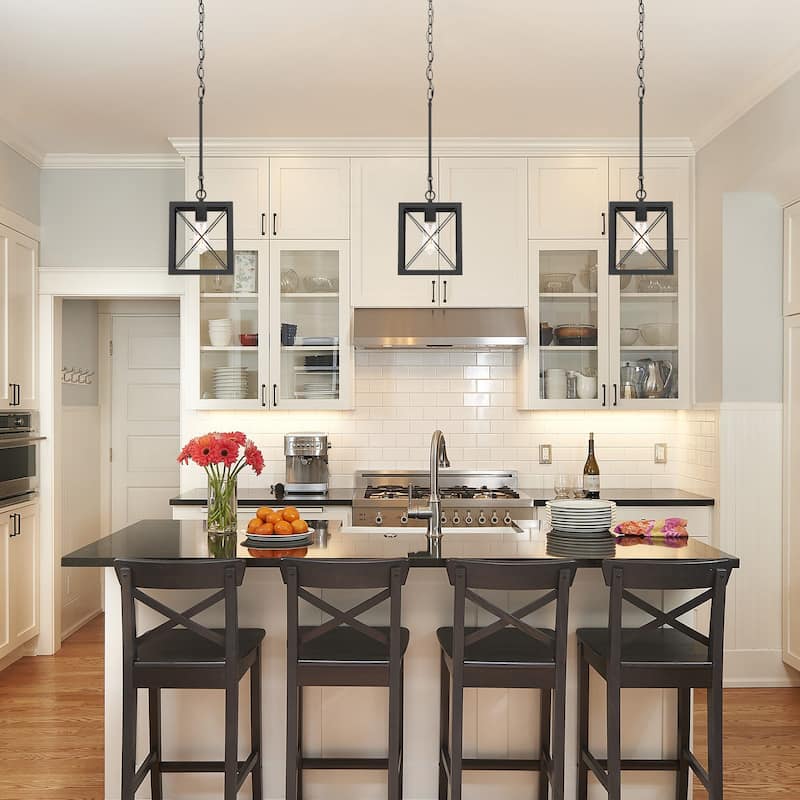 Kiro 1-light Modern Farmhouse Rectangle Pendant Light with UL Certified - N/A