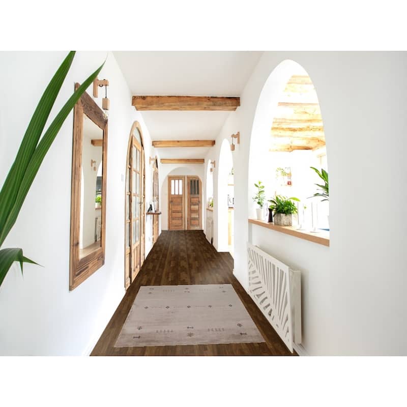 Tribal Gabbeh Indian Foyer Rug Handmade Silk Carpet - 3'0"x 5'0"