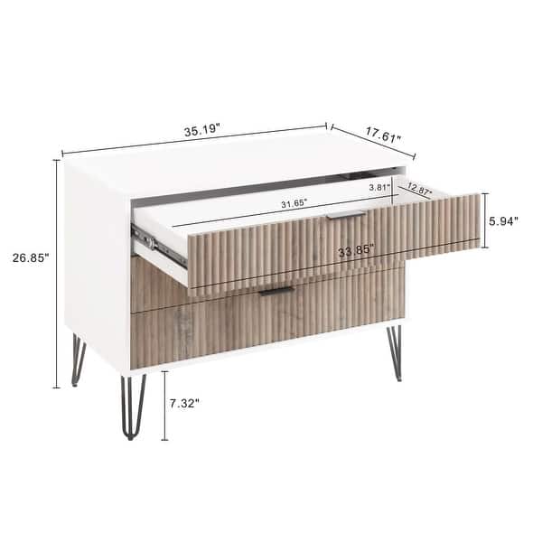 dimension image slide 12 of 13, Manhattan Comfort 2-Piece Dumbo Modern Multi Drawer Dresser Set