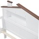preview thumbnail 9 of 16, Twin Size Wood Platform Bed with House-shaped Headboard, LED, and Built-in Storage, White