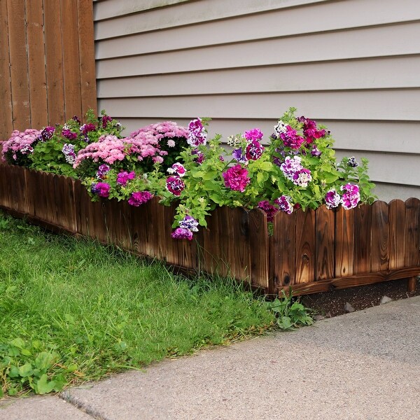Sunnydaze Outdoor Garden Border Fence Panel - Rustic Wood ...