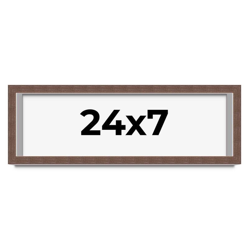 24x7 Shadow Box Frame Brown | 1.125 inches Deep Real Wood Rustic
