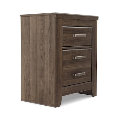 Rye Nightstand with 2 Drawers, Modern Classic Laminate Dark Brown