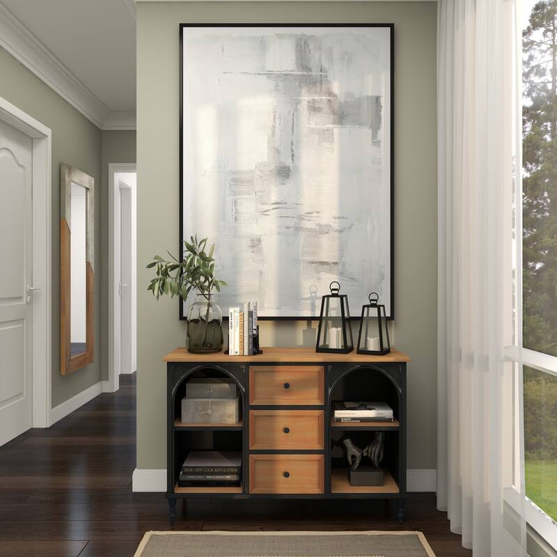 Canvas Abstract Living Room Framed Wall Art with Black Frame
