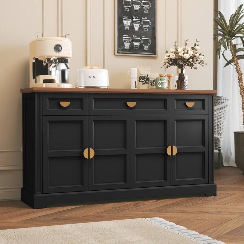 59'' W Sideboard with 3 Drawers, 4-Door Storage Cabinet