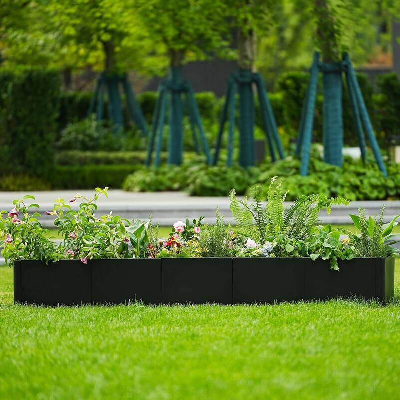 70" Modern Raised Garden Bed Planter, Ideal for Yard, Patio with Base - N/A - Black