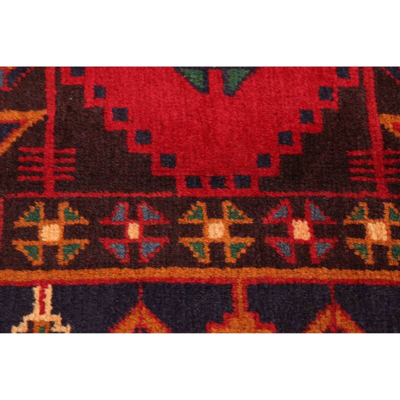 ECARPETGALLERY Hand-knotted Teimani Red Wool Rug - 3'3 x 6'6