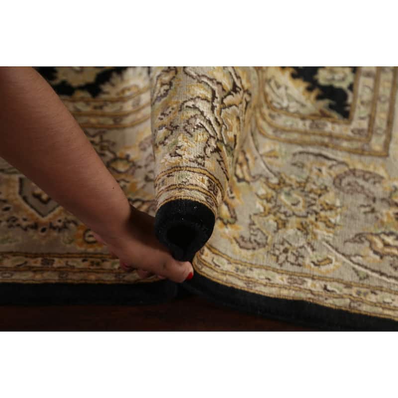 Wool/ Silk Floral Oriental Tabriz Vegetable Dye Area Rug Hand-knotted - 6'1" x 9'1"