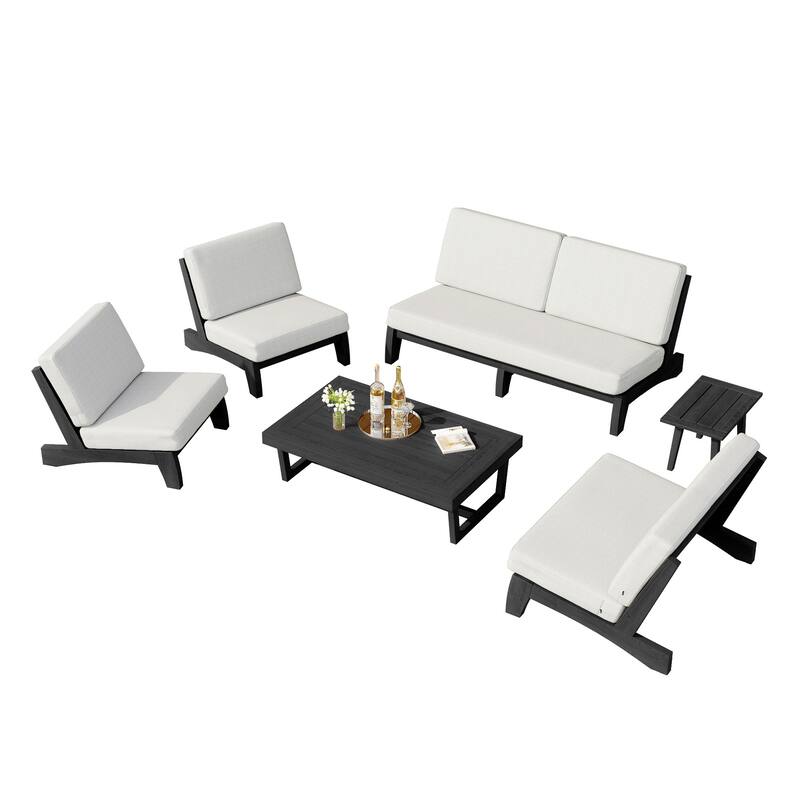 8-Piece Outdoor Sofa Set with Loveseat, 2 Club Chairs & Matching Tables