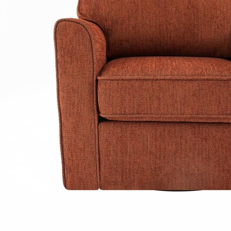 360° Swivel Chair Accent Barrel Armchair Swivel Sofa Chair with Side Pockets