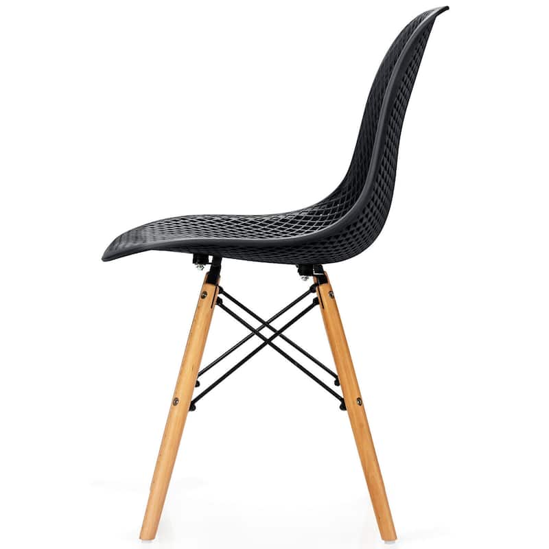 Gymax 2PCS Modern DSW Dining Chair Office Home w/ Mesh Design Wooden - See Details