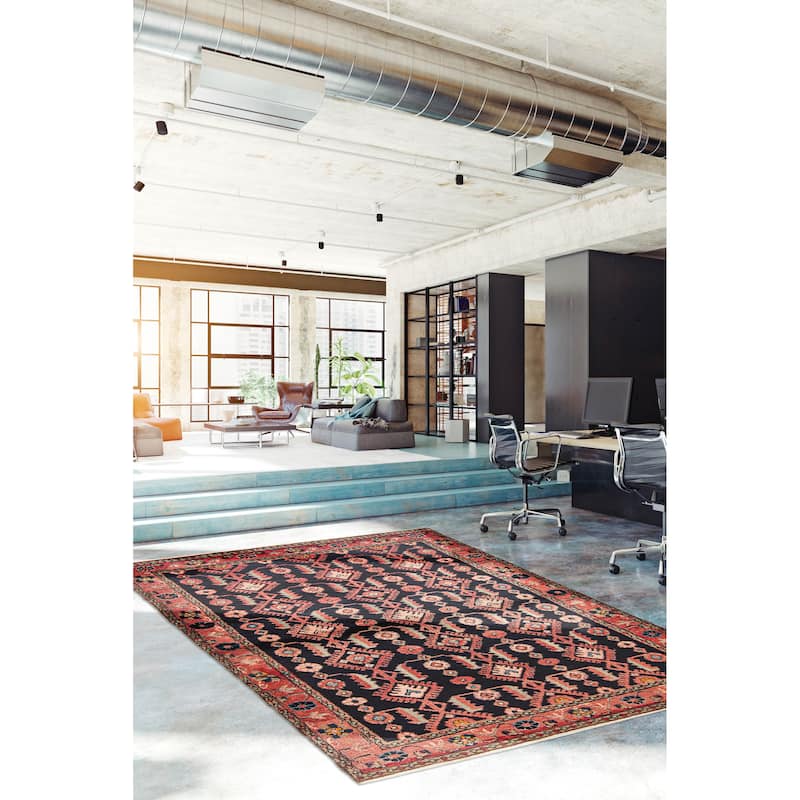 ECARPETGALLERY Hand-knotted Andelz Navy Wool Rug - 4'6 x 6'9