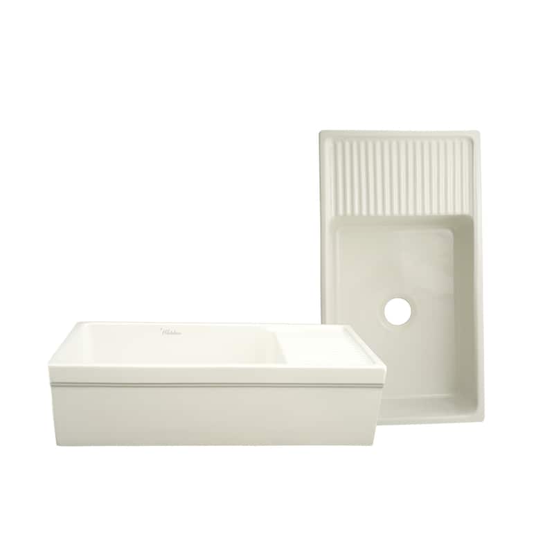 Whitehaus Quatro Alcove 36" Farmhouse Single Basin Fireclay Kitchen