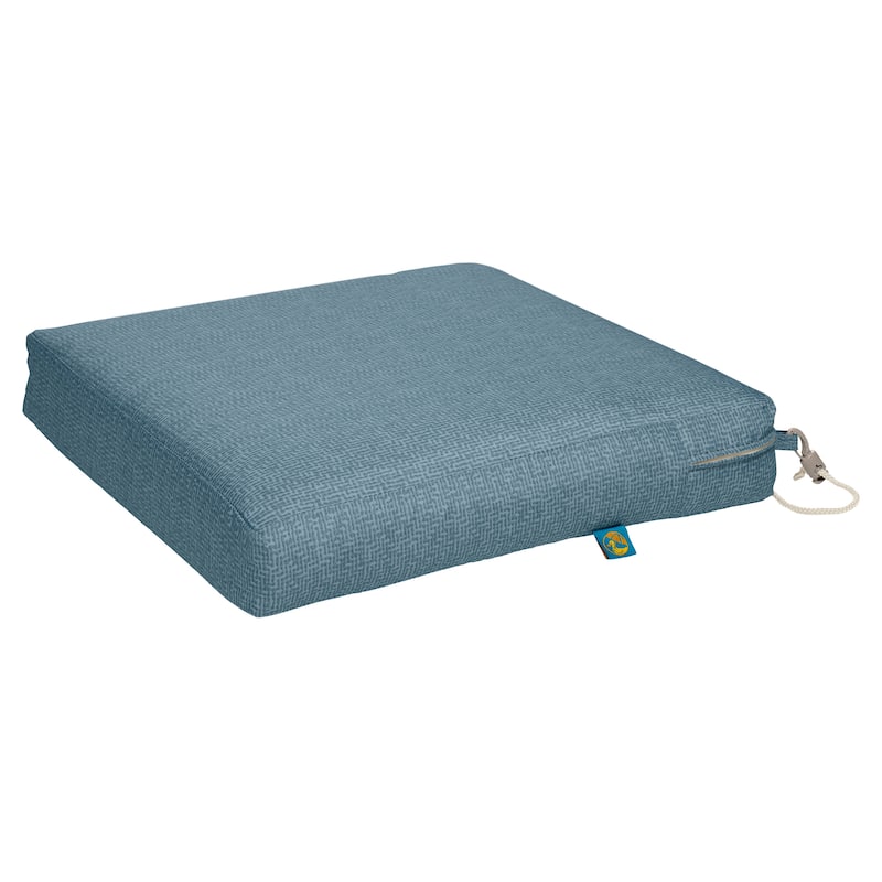 Duck Covers Weekend Water-Resistant Outdoor Dining Seat Cushion - 17"W x 17"D x 3"T - Blue Shadow