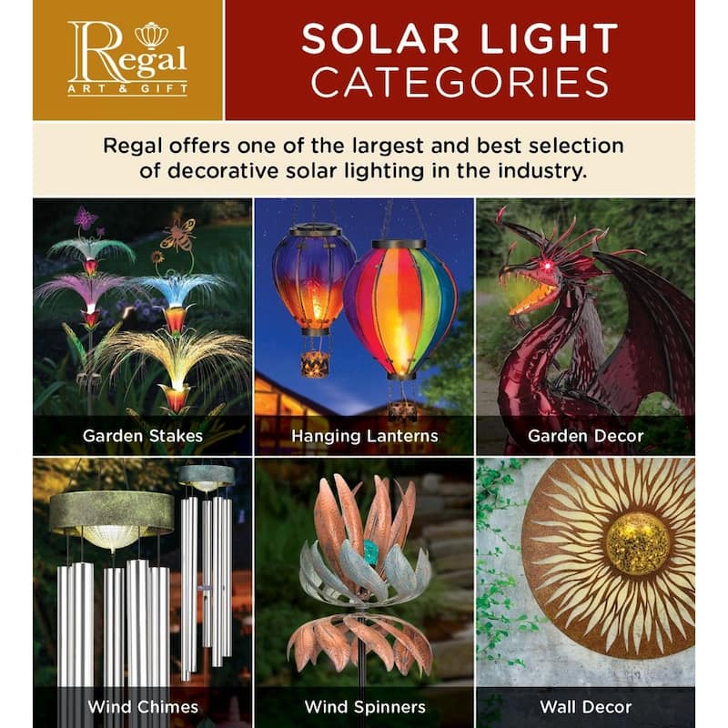 Solar Tiger Lily Stake - Pink - 9"x7.25"x33"