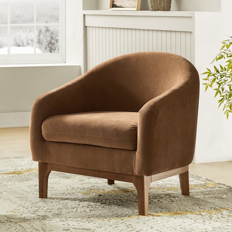 Joseph Modern Boucle Solid Wood Armchair Chair By HULALA HOME