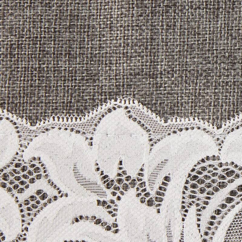 Violet Linen Eden Vintage Rustic Burlap Hessian Lace Table Runner