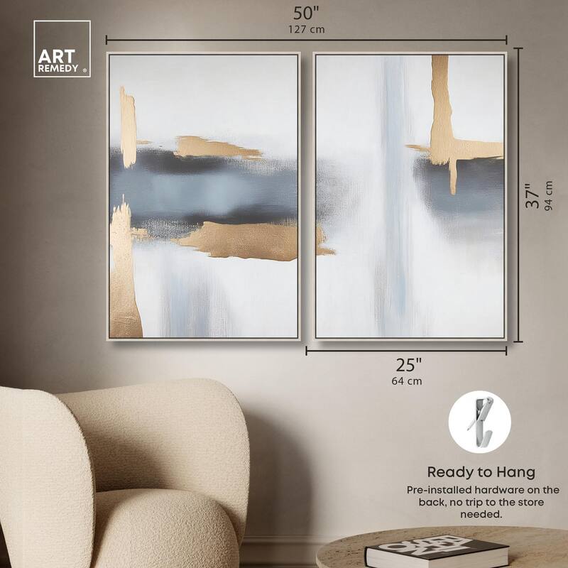 Visual Gold Vortex I Canvas Set of 2 by Art Remedy