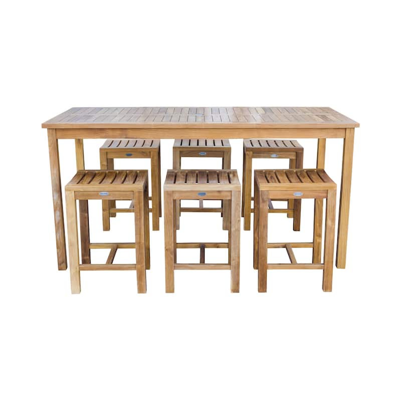 Chic Teak Antigua Rectangular Teak Wood Bistro Counter Table, 63 x 35 inch (table only)