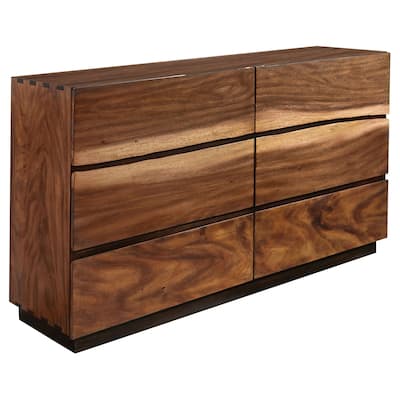 Winslow Farmhouse Wood 6-drawer Dresser Smokey Walnut