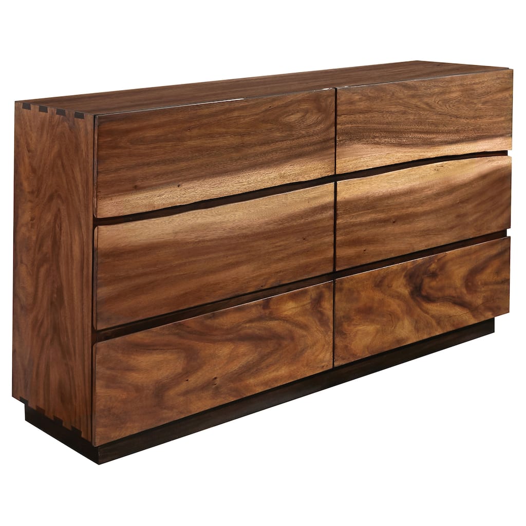 Winslow Farmhouse Wood 6-drawer Dresser Smokey Walnut
