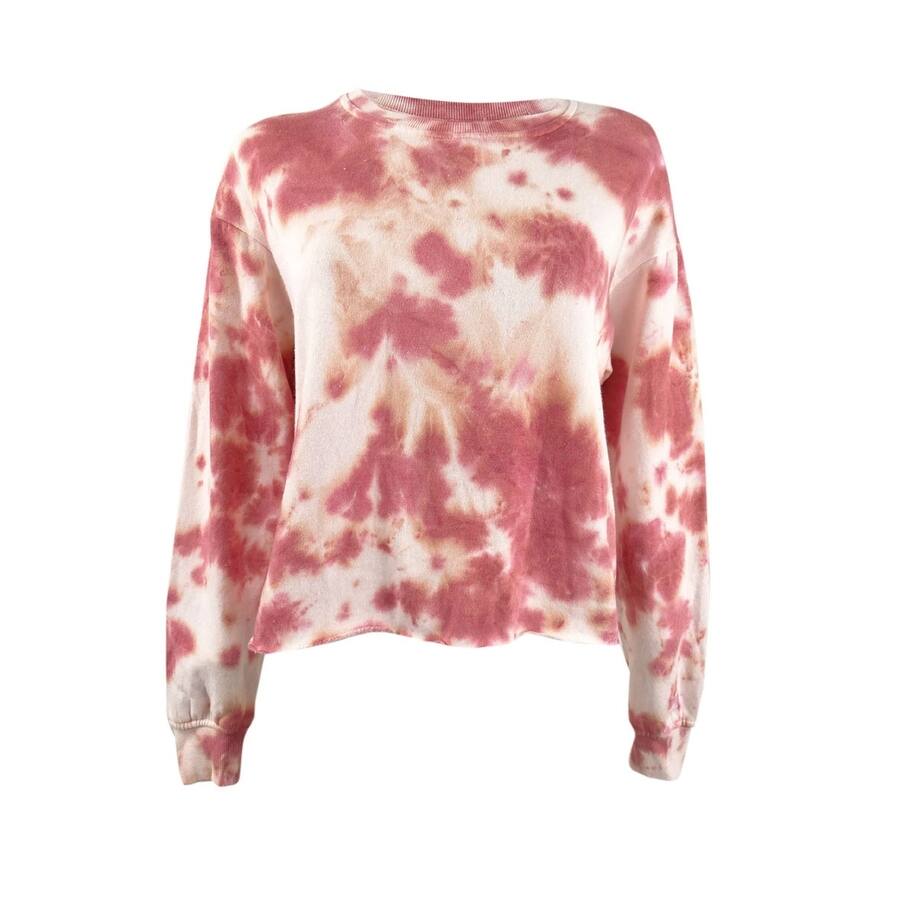 Hippie Rose Juniors' Tie-Dye Cropped Sweatshirt