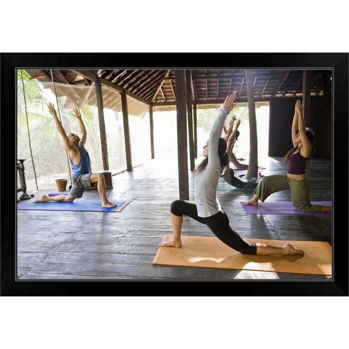 Shop Yoga Class At Ashyiana Yoga Retreat Black Framed Print On Sale Overstock 30195140