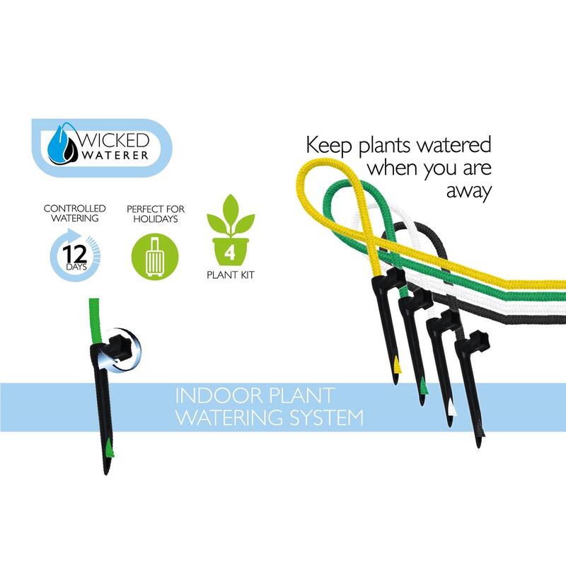 Wicked Waterer Plant Grow 3 Piece Kit - Plant Grow Light, Grooming Kit and 4 Spike Water Kit