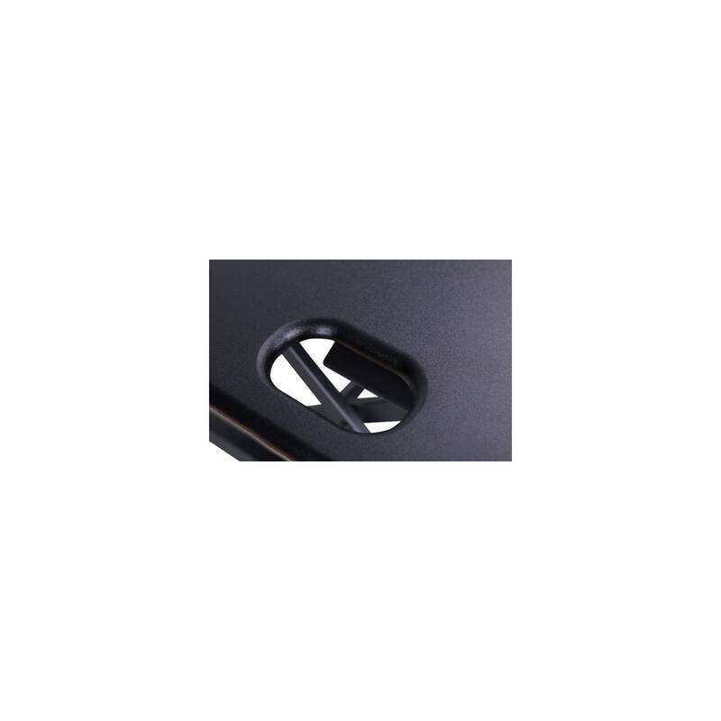 Rocelco 46 in. W Black Height Adjustable Standing Desk Converter with AC USB Charger, Double Monitor Arm and Triple Screen Riser