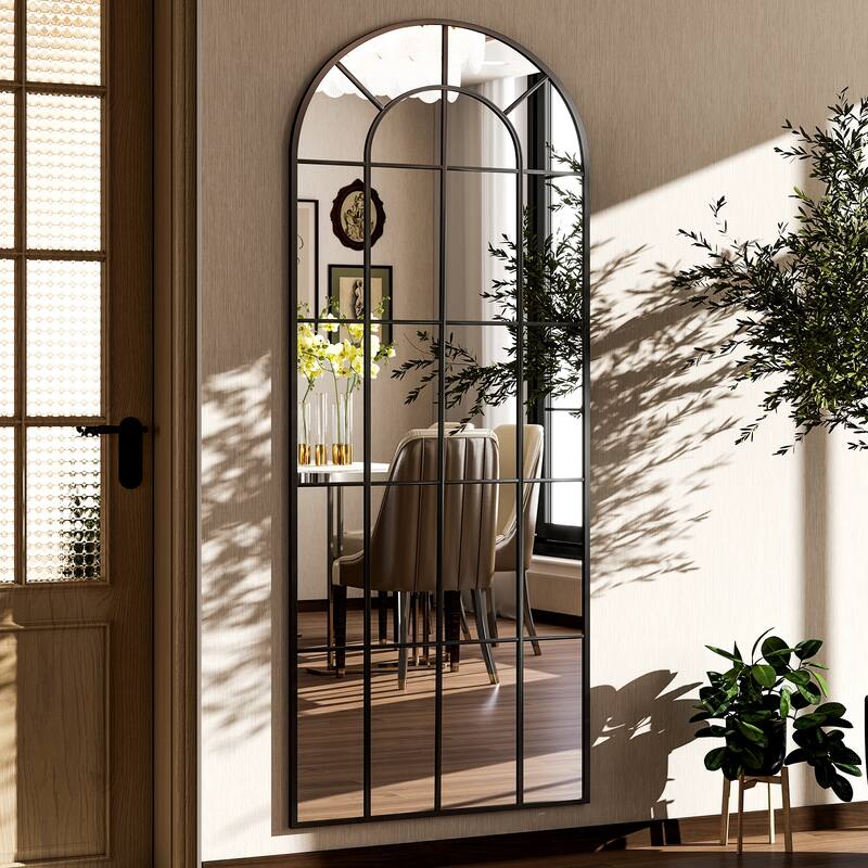 Windowpane Full Length Metal Wall Mirror