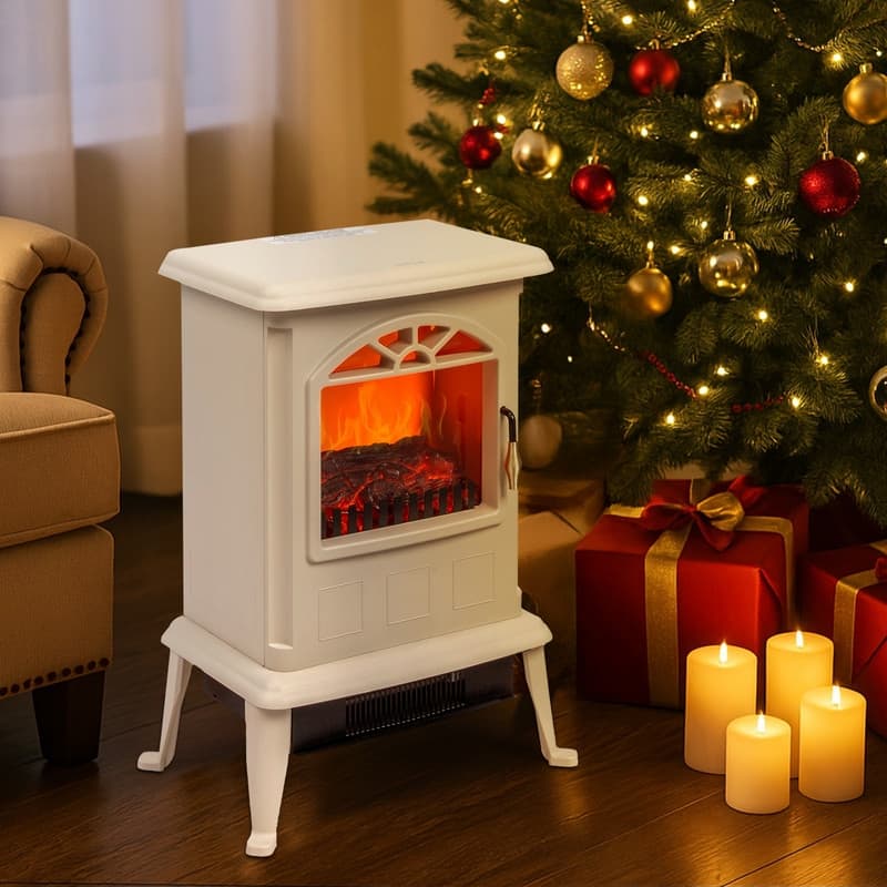 1500W Infrared Electric Fireplace Stove with 2 Heat Settings