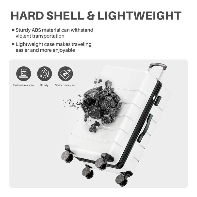 20-Inch Durable Expandable Spinner Luggage - TSA Lock & Wheels, Hardside Suitcase for Travel