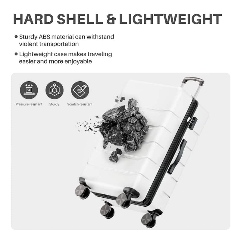 28-Inch Durable Expandable Spinner Luggage - TSA Lock & Wheels, Hardside Suitcase for Travel