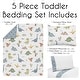 preview thumbnail 3 of 4, Sweet Jojo Designs Watercolor Dinosaur Dino Boy 5p Toddler size Comforter Set Green Blue Modern Jurassic Animal Tracks Footprint