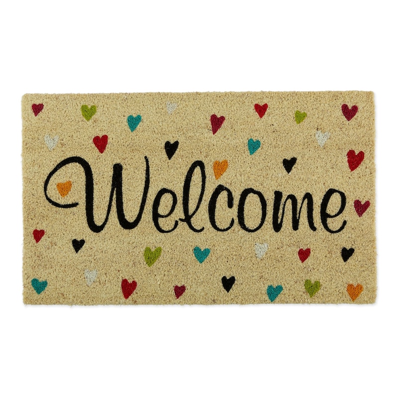 Little Hearts Welcome Rectangular Doormat - 18" x 30"