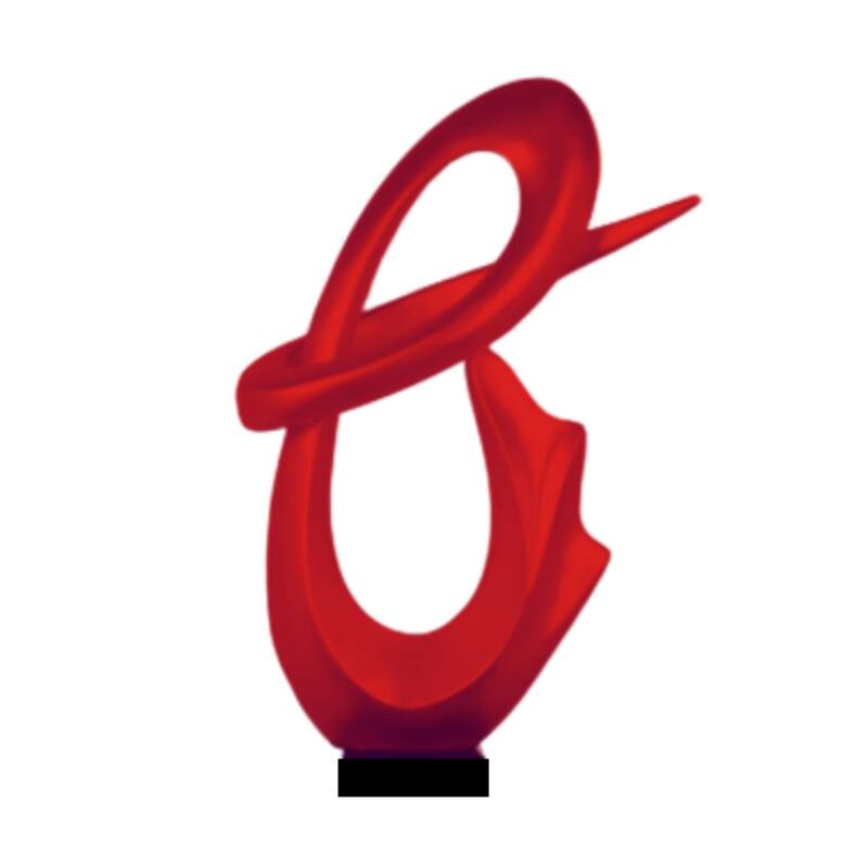 Finesse Decor Fluid Abstract Sculpture with Black Base