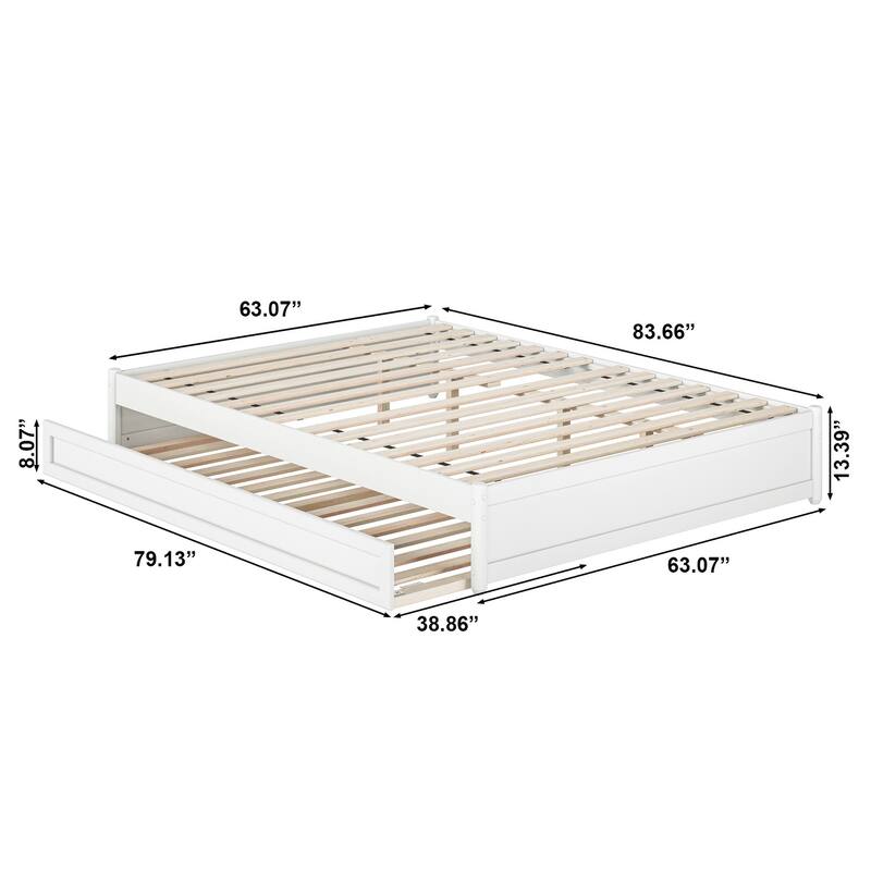 Barcelona Panel Platform Bed with Twin XL Trundle