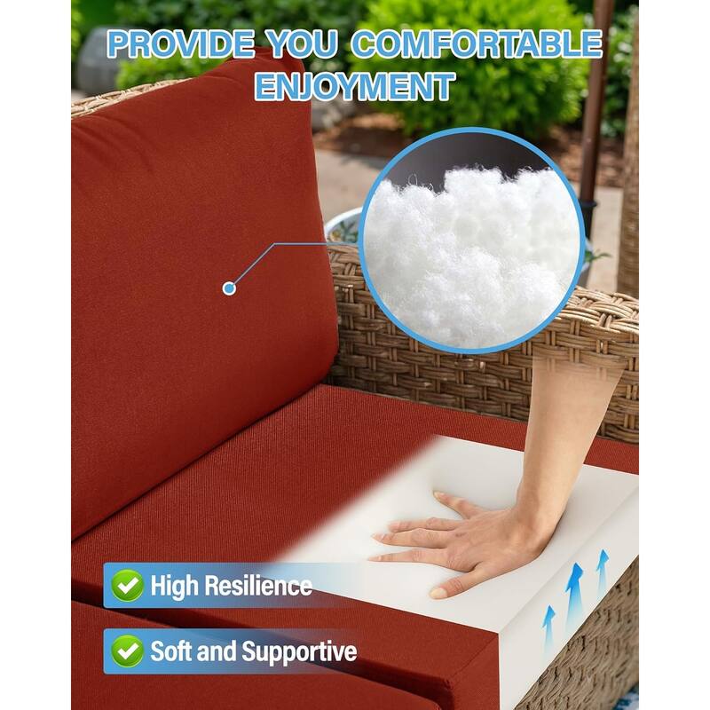 WINSOON 14 Piece Outdoor Furniture Replacement Cushions,Patio Seat Cushions