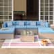 COSIEST 7-Piece Outdoor Patio Wicker Sectional Sofa with Coffee Table