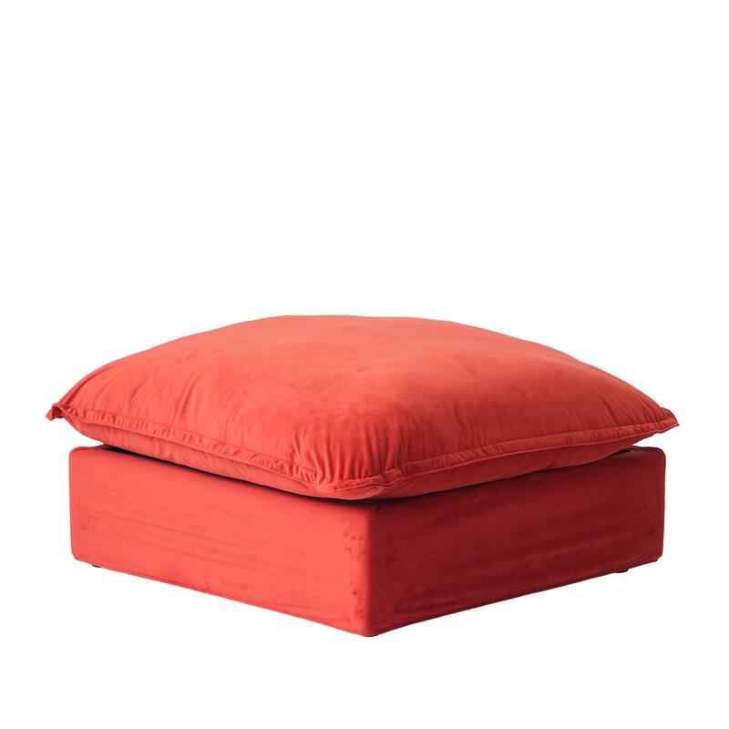 6 Piece U-shaped Velvet Upholstery Modular Sectional Sofa with 2 Ottoman